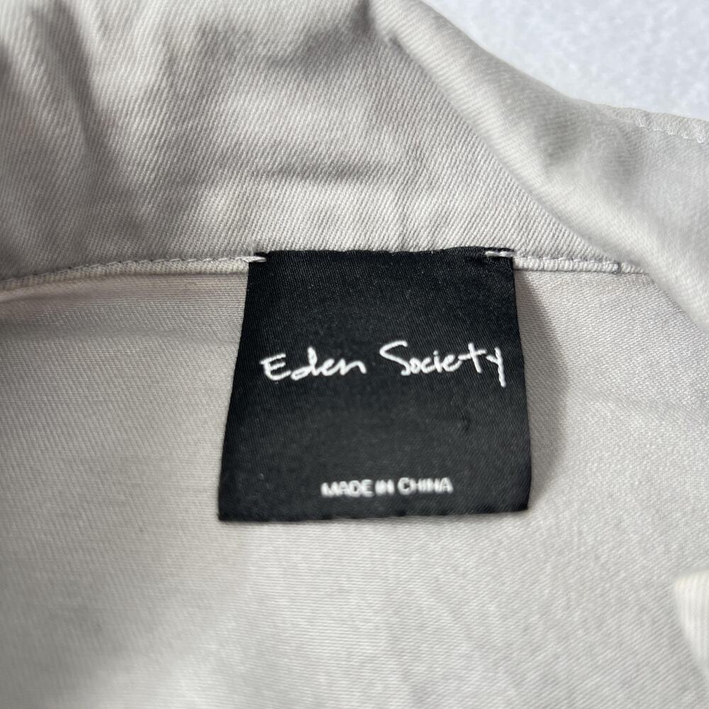 Eden Society Jacket Womens Small Gray Khaki Utility Zip Drawstring Pockets Field - Picture 5 of 10